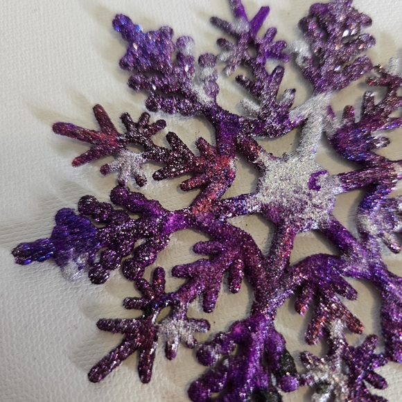 HANDCRAFTED Snowflake Pierced Earrings ARTISAN HANDMADE Holiday Jewelry 4 inches - Picture 8 of 17